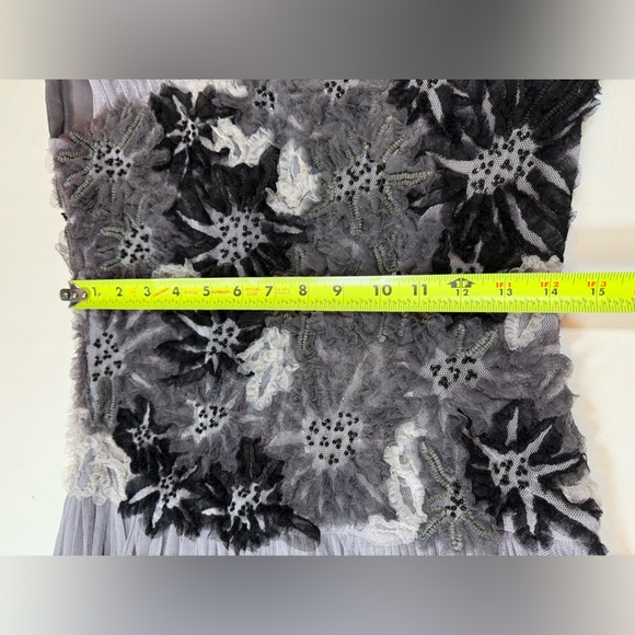 Tory Burch Faith Dress XS grey floral double lined midi sleeveless FLAW (bin G) - Picture 14 of 16